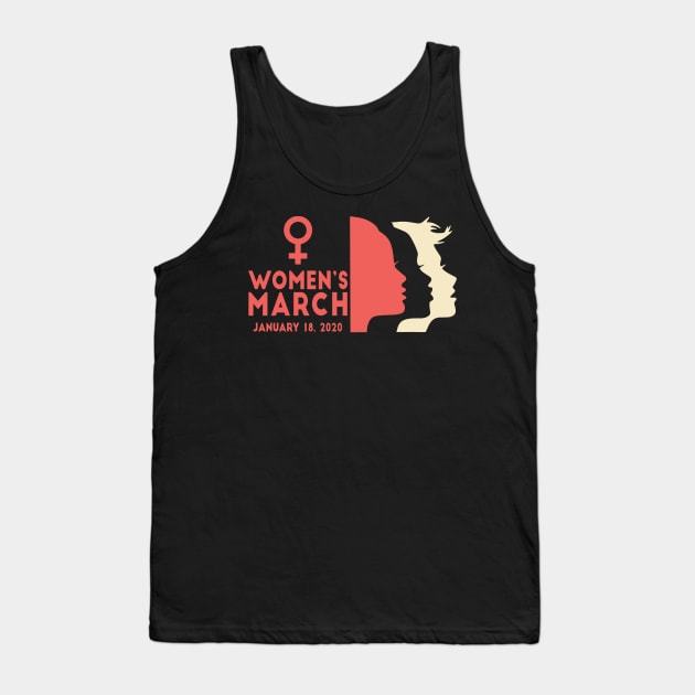 Women's March January 18, 2020  WomensWave Tank Top by dashawncannonuzf